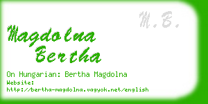 magdolna bertha business card